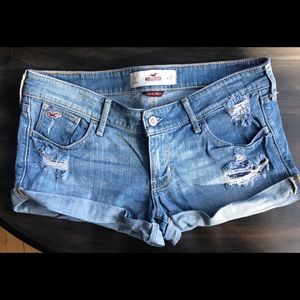 Hollister ripped jean shorts